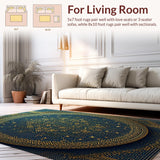 Modern Gold Minimalist Decorative Area(Blue)