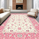 Elegant Staircase Runner with Floral Motifs(Red)