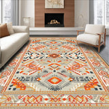 Low Pile Non Slip Runner Boho Retro Neutral Area(Gray)