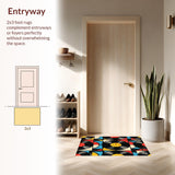 Music Lover Colorful Kitchen Absorbent Doormat(Black)