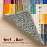 Boho Chic Area with Colorful Rainbow Geometric Shapes for Versatile Style(Orange)