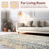 Chic Ivory Beige Area with Distressed Boho Tribal(Beige)