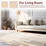 Abstract Beige Area Modern Lines & Subtle Texture for Home(Beige)
