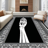 Gothic Halloween Coffin Runner Spooky Home Decor Area(White)