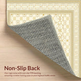 Chic Beige Pet Litter Mat with Ornate Circular Medallions and Floral Accents(Ivory)