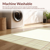Modern Plaid Bordered Area in Beige and Cream Tones(Beige)