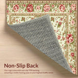 Vibrant Floral Garden Welcome Mat(Ivory)