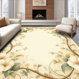 Elegant Floral Runner with Non Slip Backing in Beige Tones(Beige)