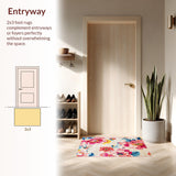 Artful Multicolor Dahlia Design(Ivory)