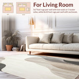 Abstract Waves Modern Area Beige Grey(Beige)