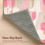 Minimalist Pink Beige Bath Groovy Retro Swirl(Pink)