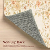 Non Slip Area with Floral for Indoor Entrance(Beige)
