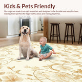 Chic Beige Floor with Delicate Floral Silhouettes and Intricate Vine Work(Beige)