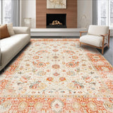 Boho Floral Area Vintage Cream & Terracotta(Beige)