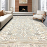 Abstract Geometric Weave Area with Neutral Tones(Gray)