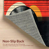 Retro Vinyl Record Entryway Non Slip Door Mat(Black)
