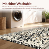 Handcrafted Boho Runner With Ethnic Geometric Diamond(Beige)