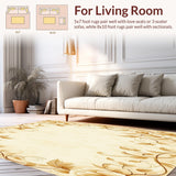 Floral Patterned Runner in Warm Beige with Ornate Leafy Embellishments(Beige)