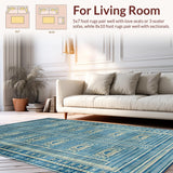 Eclectic Geometric Blue Beige Harmony(Blue)