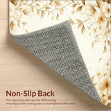 Floral Beige Area Neutral Hues Modern(Beige)