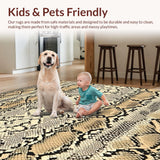 Abstract Snakeskin Area Beige Brown Viscose Print(Beige)