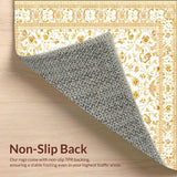 Stylish Vintage Inspired Area with Subtle Floral Beige Design(White)