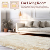 Modern Beige Geometric Area Distressed Design(Beige)
