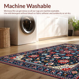 Rustic Dark Blue Flower Motif(Blue)