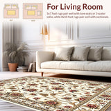 Light Brown Floral Area(Beige)