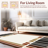Modern Area Featuring Abstract Linear Borders(Beige)