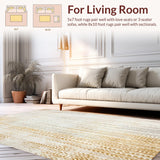 Boho Chic Floor Covering with Faded Abstract Motifs(Beige)