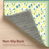 Charming Small Carpet Displaying Whimsical Floral Motifs(Yellow)
