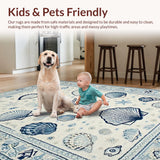 Coastal Shell Motif with Blue Hues(Blue)