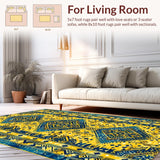 Geometric Boho Yellow Non Slip(Yellow)