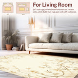 Elegant Floral with Non Slip Backing and Delicate Beige Blossoms(Beige)