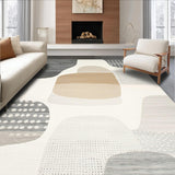 Modern Grey Beige Area With Elegant Geometric Spotted(Gray)