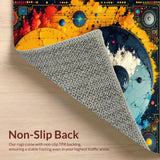 Colorful Yin Yang Non Slip Floor Mat(Black)