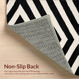 Modern Chevron Welcome Rug with Bold Symmetrical Patterns for Indoor Use(White)