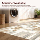 Modern Abstract Area Geometric Beige Design(Beige)