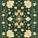 Ornate Floral with Smoke & Beige(Green)