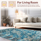 Rustic Distressed Floral Tapestry(Blue)