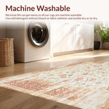 Antique Inspired Gentle Floral Motif Area(Beige)