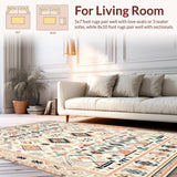 Boho Chic Geometric Area High Low Pile Style(Ivory)