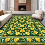 Bathroom with Yellow Flowers and Green Edges(Green)
