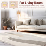 Minimalist Swirl Beige Grey Runner Elegant Fluid(Beige)
