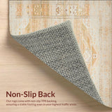 Distressed Boho With Protective Backing For Contemporary Space(Beige)