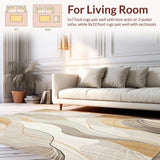 Modern Circular Area Highlighting Swirls And Muted Beige Tones(Beige)