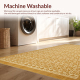 Modern Edge Tan Rug Geometric Pattern Area Rug(Beige)