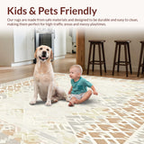 Abstract Horizon Diamond Area in Beige and Ivory Tones(Beige)