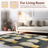 Mid Century Modern Area with Unique Geometric and Accents(Black)